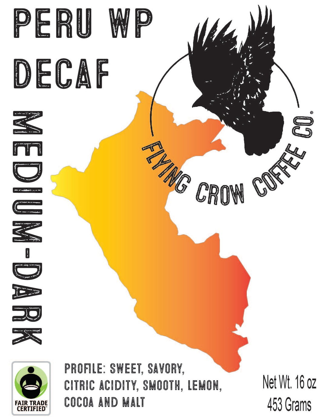 Peru WP Decaf FTO - Medium-Dark Roast - One Pound